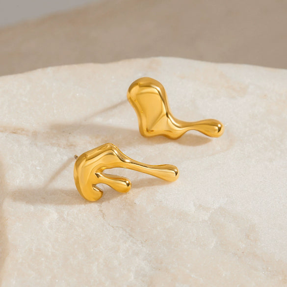 Wholesale Jewelry Stainless Steel Geometric Minimalist Electroplating Earrings For Women