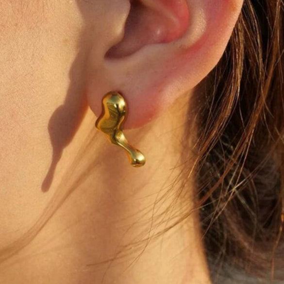 Wholesale Jewelry Stainless Steel Geometric Minimalist Electroplating Earrings For Women