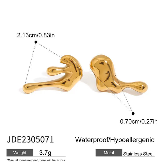 Wholesale Jewelry Stainless Steel Geometric Minimalist Electroplating Earrings For Women