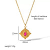 Wholesale Jewelry Stainless Steel Geometric Mixed Gemstone Setting Electroplated O Word Chain Necklace For Women