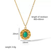 Wholesale Jewelry Stainless Steel Geometric Mixed Gemstone Setting Electroplated O Word Chain Necklace For Women