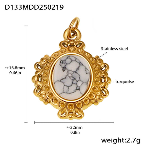 Wholesale Jewelry Stainless Steel Geometric Multielement Pendant 18K Gold Plated