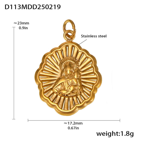 Wholesale Jewelry Stainless Steel Geometric Multielement Pendant 18K Gold Plated