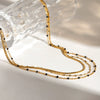 Wholesale Jewelry Stainless Steel Geometric Multilayer Stacked Drip Necklace Electroplated Titanium Steel For Women