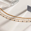 Wholesale Jewelry Stainless Steel Geometric Multilayer Stacked Drip Necklace Electroplated Titanium Steel For Women