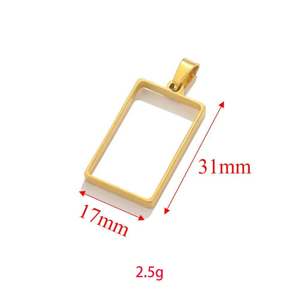 Wholesale Jewelry Stainless Steel Geometric Multishaped Rectangular Electroplated Earrings Pendant Necklace