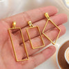 Wholesale Jewelry Stainless Steel Geometric Multishaped Rectangular Electroplated Earrings Pendant Necklace