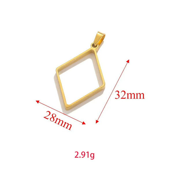 Wholesale Jewelry Stainless Steel Geometric Multishaped Rectangular Electroplated Earrings Pendant Necklace