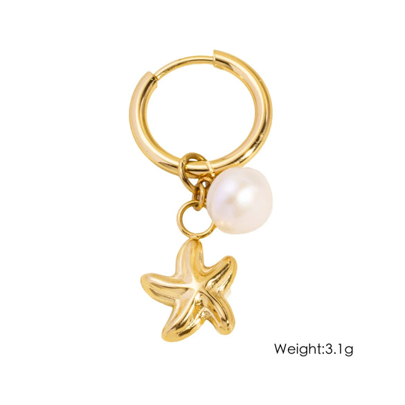 Wholesale Jewelry Stainless Steel Geometric Ocean Elements Series Earrings Furnace Electroplated For Women
