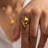 Wholesale Jewelry Stainless Steel Geometric Ocean Texture Conch Ring Electroplated For Women