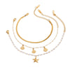 Wholesale Jewelry Stainless Steel Geometric Oil Drop Starfish Pendant Necklace And Bracelet With Electroplating For Women