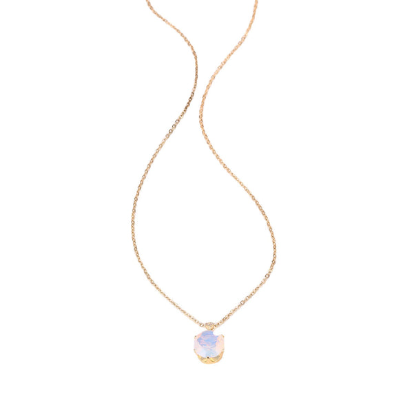 Wholesale Jewelry Stainless Steel Geometric Opal Necklace Women's Hip Hop Retro Classic Ochain Electroplating