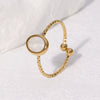 Wholesale Jewelry Stainless Steel Geometric Open Adjustable Ring Electroplated