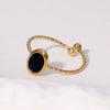Wholesale Jewelry Stainless Steel Geometric Open Adjustable Ring Electroplated
