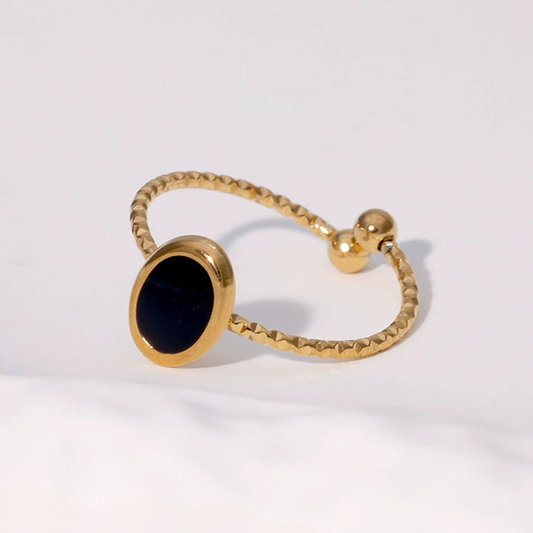 Wholesale Jewelry Stainless Steel Geometric Open Adjustable Ring Electroplated