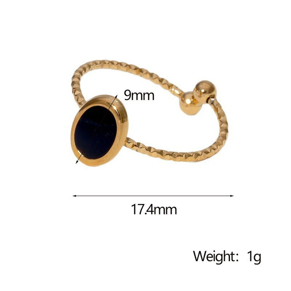 Wholesale Jewelry Stainless Steel Geometric Open Adjustable Ring Electroplated