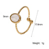 Wholesale Jewelry Stainless Steel Geometric Open Adjustable Ring Electroplated