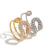 Wholesale Jewelry Stainless Steel Geometric Open Ring Electroplated Light Luxury Highend Women's Jewelry