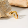 Wholesale Jewelry Stainless Steel Geometric Open Ring For Ladies With Electroplating