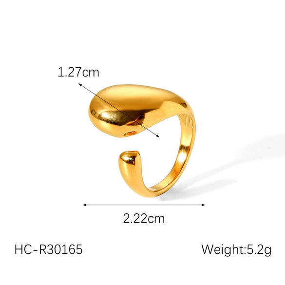Wholesale Jewelry Stainless Steel Geometric Open Ring For Ladies With Electroplating