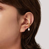 Wholesale Jewelry Stainless Steel Geometric Pendant Ear Clip Earrings Electroplated