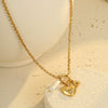 Wholesale Jewelry Stainless Steel Geometric Pendant Necklace And Bracelet With Electroplating For Women