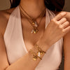 Wholesale Jewelry Stainless Steel Geometric Pendant Necklace And Bracelet With Electroplating For Women