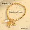 Wholesale Jewelry Stainless Steel Geometric Pendant Necklace And Bracelet With Electroplating For Women