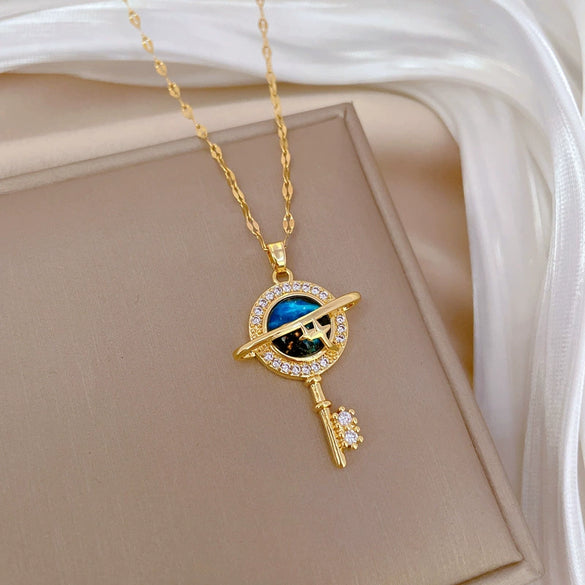 Wholesale Jewelry Stainless Steel Geometric Pendant Necklace Unisex