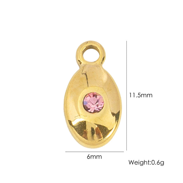 Wholesale Jewelry Stainless Steel Geometric Pendant With Natural Stone And Furnace Electroplating