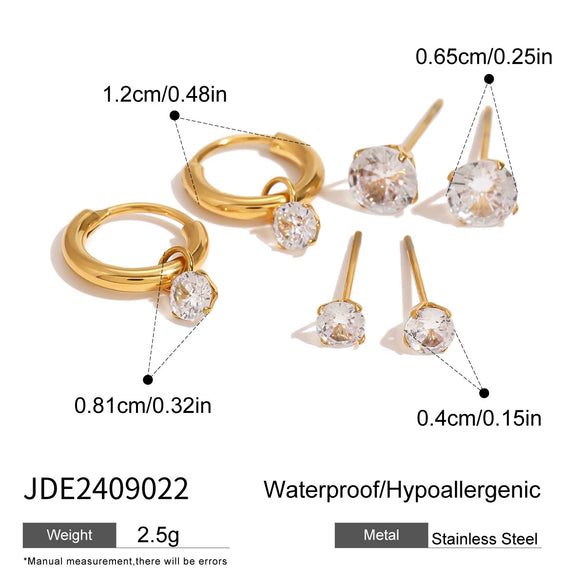 Wholesale Jewelry Stainless Steel Geometric Plain Ring Earrings Electroplated For Women