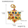Wholesale Jewelry 316L Stainless Steel Geometric Plant Flowers Style Electroplating Pendant
