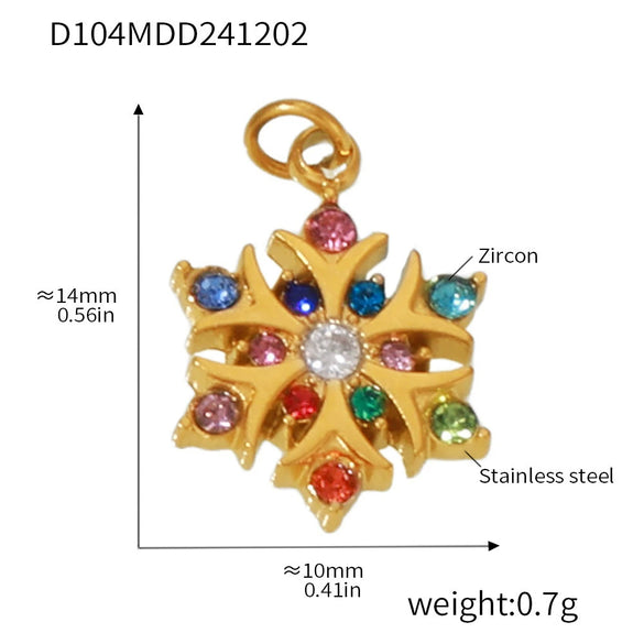Wholesale Jewelry 316L Stainless Steel Geometric Plant Flowers Style Electroplating Pendant