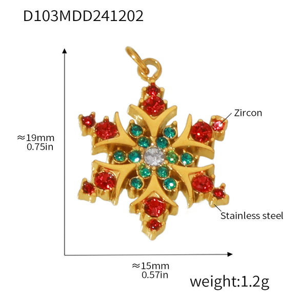 Wholesale Jewelry 316L Stainless Steel Geometric Plant Flowers Style Electroplating Pendant