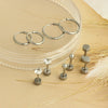 Wholesale Jewelry Stainless Steel Geometric Plant Flowers Style Electroplating Stud Earrings