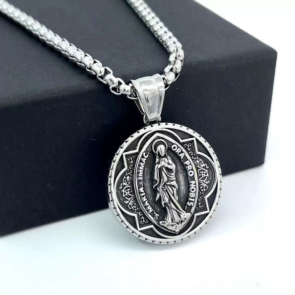 Wholesale Jewelry Stainless Steel Geometric Polishing Pendant Necklace Ancient Greek Mythology Belief Series