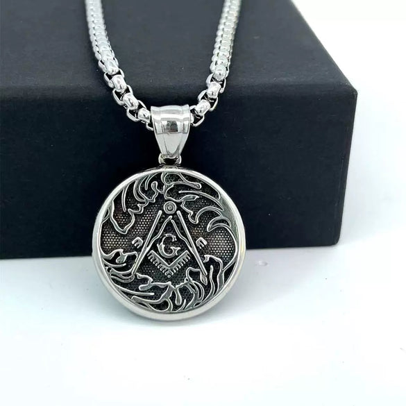 Wholesale Jewelry Stainless Steel Geometric Polishing Pendant Necklace Ancient Greek Mythology Belief Series