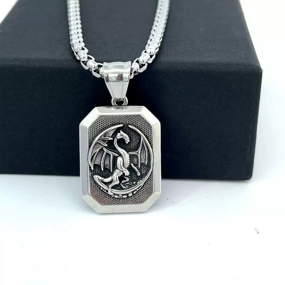 Wholesale Jewelry Stainless Steel Geometric Polishing Pendant Necklace Ancient Greek Mythology Belief Series