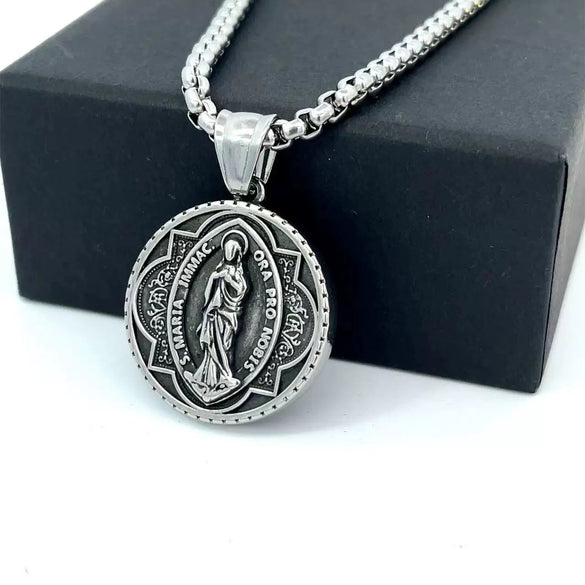 Wholesale Jewelry Stainless Steel Geometric Polishing Pendant Necklace Ancient Greek Mythology Belief Series