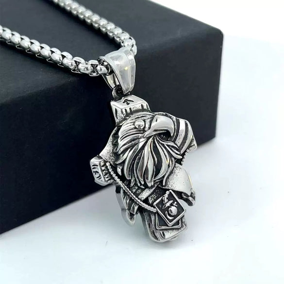 Wholesale Jewelry Stainless Steel Geometric Polishing Pendant Necklace Ancient Greek Mythology Belief Series