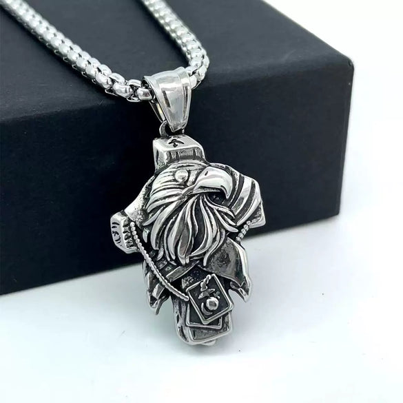 Wholesale Jewelry Stainless Steel Geometric Polishing Pendant Necklace Ancient Greek Mythology Belief Series