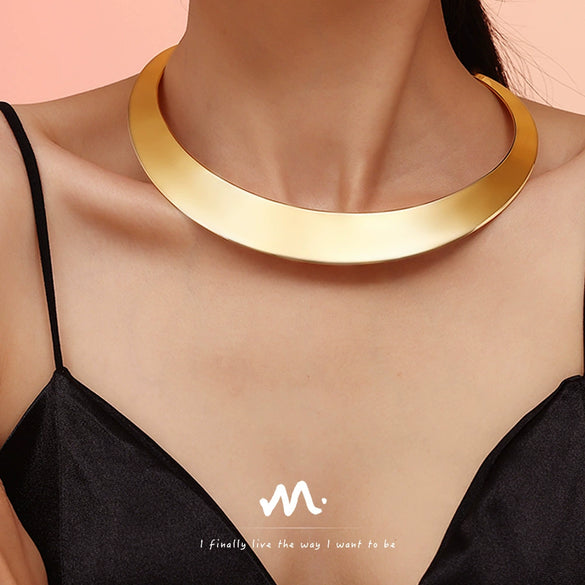 Wholesale Jewelry 316L Stainless Steel Geometric Punk Opening Necklace With Electroplating