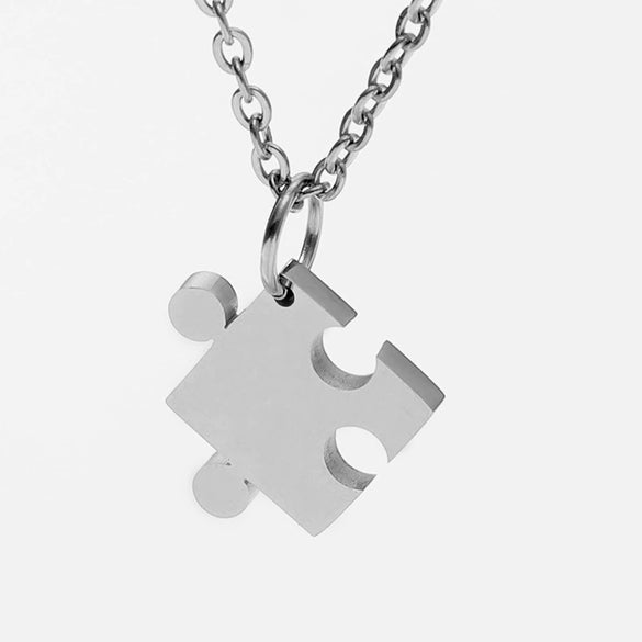 Wholesale Jewelry Stainless Steel Geometric Puzzle Pendant Necklace For Couple With Electroplating Ochain