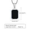 Wholesale Jewelry Stainless Steel Geometric Rectangular Turquoise Tiger Eye Lapis Pendant Necklace For Men Electroplated