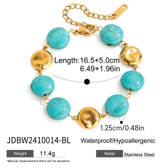 Wholesale Jewelry Stainless Steel Geometric Retro Style Electroplated Women's Bracelet