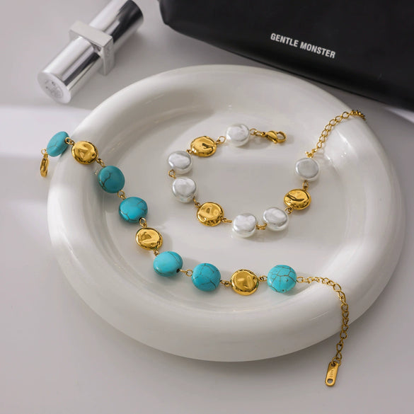 Wholesale Jewelry Stainless Steel Geometric Retro Style Electroplated Women's Bracelet