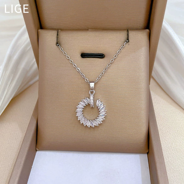 Wholesale Jewelry Stainless Steel Geometric Ring And Necklace For Unisex