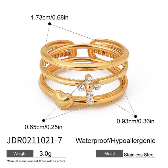 Wholesale Jewelry Stainless Steel Geometric Ring Electroplating For Women