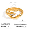 Wholesale Jewelry Stainless Steel Geometric Ring Electroplating For Women