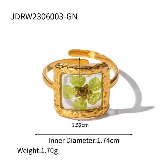 Wholesale Jewelry Stainless Steel Geometric Ring Electroplating Women's